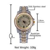 ZICZA SOCIKA LUXURY DIAMOND LARGE DIAL RAPPER WATCH IN GOLD SILVER - boopdo