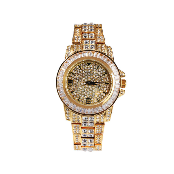 ZICZA SOCIKA LUXURY DIAMOND LARGE DIAL RAPPER WATCH IN GOLD SILVER - boopdo