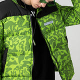 NFWYS FIZOLA HOLOGRAPHIC HIGH NECK BOMBER JACKET IN GREEN CAMO - boopdo