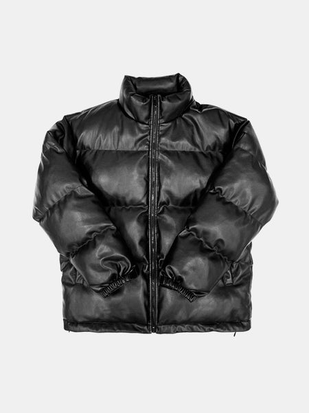 OYXO BTW HIGH NECK URBAN STYLE FAUX LEATHER BOMBER JACKET - boopdo