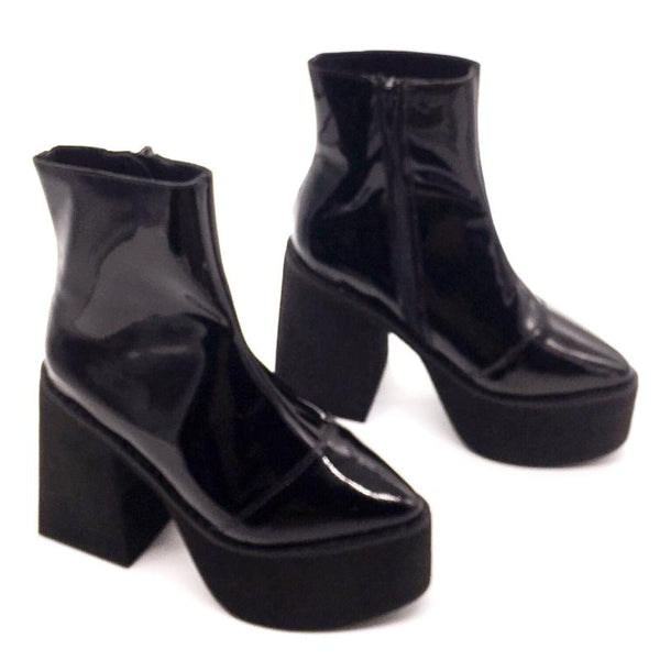 MOMO GOTHIC BRITISH STYLE LEATHER PLATFORM ANKLE CHELSEA BOOTS - boopdo