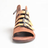 PROVA PERFETTO HUFFO ROMAN OPEN TOE FLAT SOLE LEATHER SANDALS - boopdo