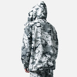 ADAM FREAK VELCRO GRAFFITI DESIGN MULTI POCKET CAMO PRINT HOODED JACKET - boopdo