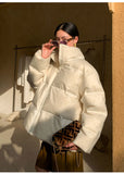 8GIRLS DESIGN OVERSIZED PUFFER JACKET IN CREAM - boopdo