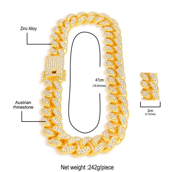 ZACK DONNA AUSTRIAN RHINESTONE CUBAN HIP HOP RAP CHAIN - boopdo