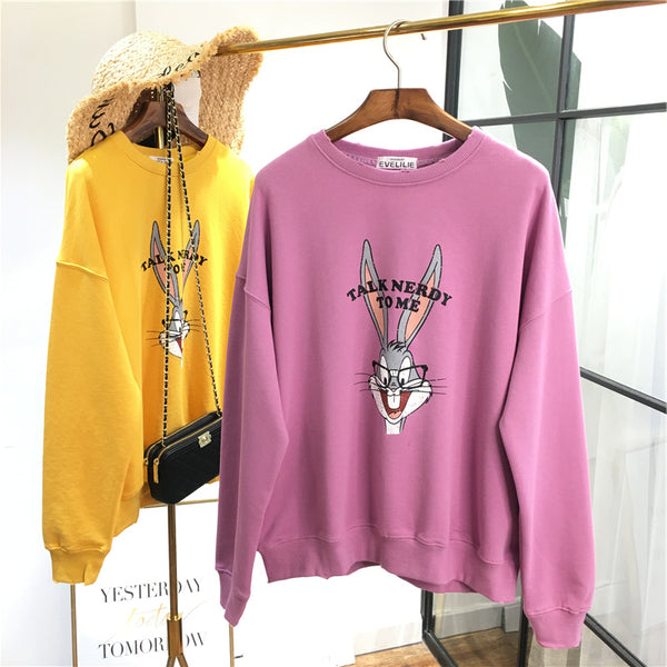 SIMDA BUGS BUNNY PRINT SWEATSHIRT - boopdo