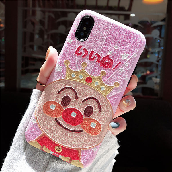 CUBA PINK MENG CARTOON EMBOSSED APPLE IPHONE COVERS IN PINK AND YELLOW - boopdo