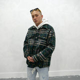 GONZA MANSTA URBAN STYLE PLAID QUILTED OUTDOOR THICK SHIRT - boopdo
