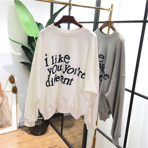 SIMDA I LIKE YOU ARE DIFFERENT RELAXED SWEATSHIRT - boopdo