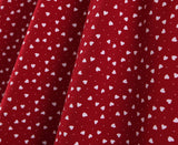 BOOPDO DESIGN RETRO VINTAGE HEART PRINT BOW NECKLINE DRESS IN RED - boopdo