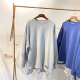 SIMDA DOUBLE LAYER SWEATSHIRT WITH STRIPE HEM - boopdo