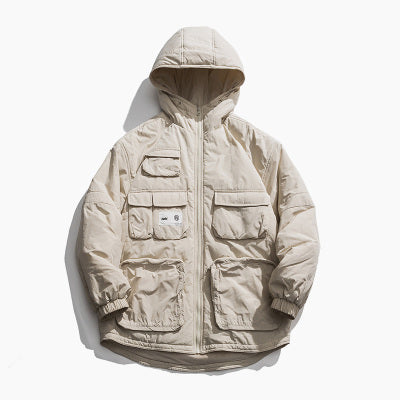 ROKXIE RHOPIC MARTENDE MID LENGTH COTTON HOODED JACKET - boopdo