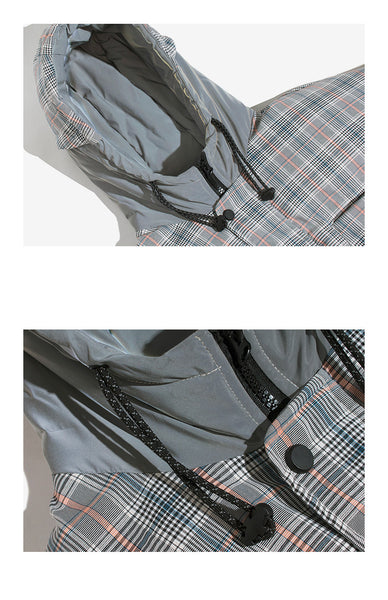 ZAHARA JAMAC PLAID BASIC DESIGN COTTON BOMBER JACKET - boopdo