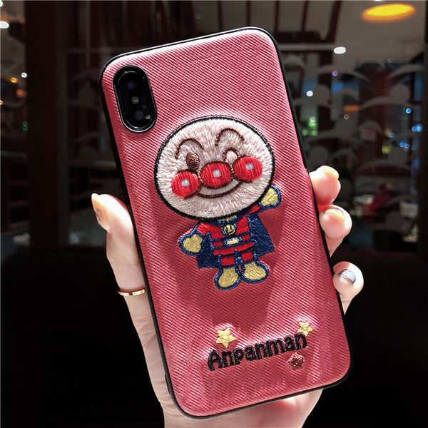 ANPANMAN EMBOSSED MOBILE CLOTH PATTERN IPHONE COVERS - boopdo