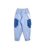 KIKO GORLA STRIPED SEERSUCKER CASUAL JOGGER PANTS IN BLUE - boopdo