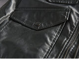 EXQUISITE LEISURE KING OF JACKET FAUX FUR PU BLACK LEATHER - boopdo