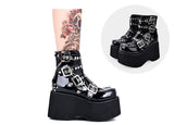 JENNIE COSBY GOTHIC STYLE PLATFORM ANKLE BOOTS WITH PUNK RIVETS - boopdo