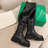 MAX MARTINO BVPY CHUNKY SOLE PLATFORM KNEE HIGH CHELSEA BOOTS - boopdo