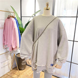 SIMDA DOUBLE LAYER SWEATSHIRT WITH STRIPE HEM - boopdo