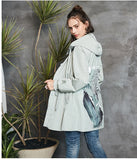 ARTKA HOODED TRENCH COAT WITH BACK PRINT - boopdo