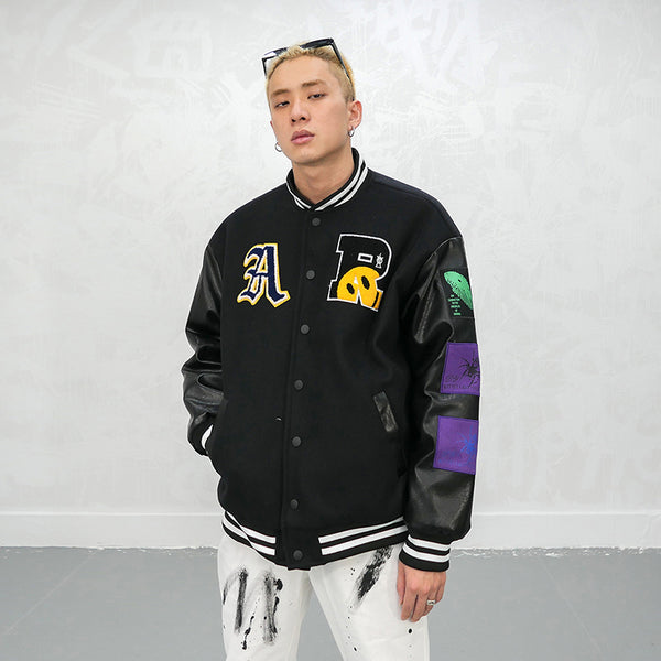 KURDO AZZA OUTDOOR HIP HOP STYLE CASUAL BASEBALL JACKET - boopdo