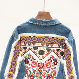 JEYYO CATHRO RETRO ETHNIC FLOWER EMBROIDERED BEADED SEQUIN DENIM JEAN JACKET - boopdo