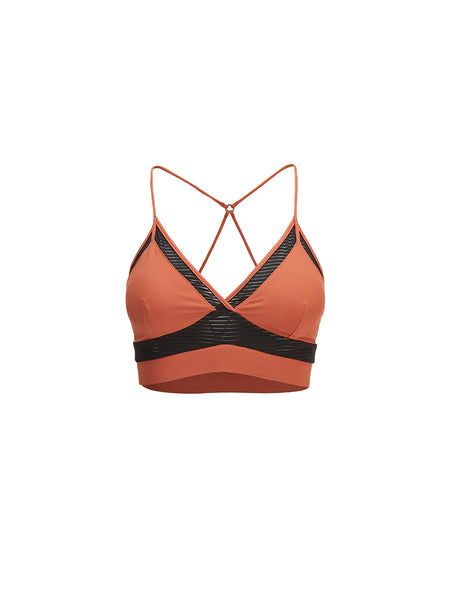 LANIKAR SPORTS BRA WITH CONTRAST BREATHABLE MESH PANEL - boopdo