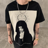 AILAIL LEWIS SAINT CREW NECK T SHIRTS IN BLACK - boopdo