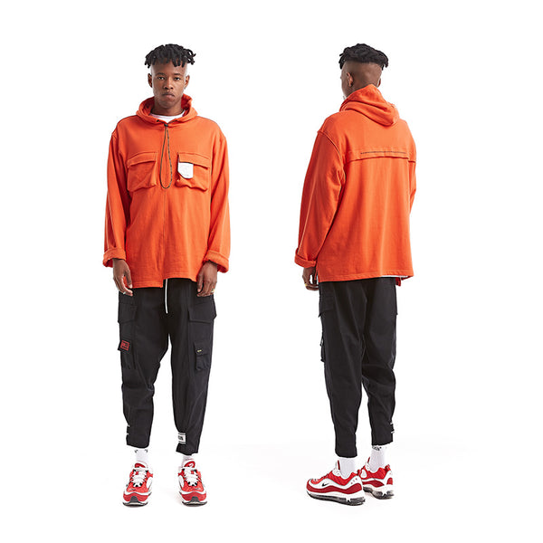 YOPPO EVOLUA MULTI POCKET TAPERED SWEATPANTS IN BLACK - boopdo