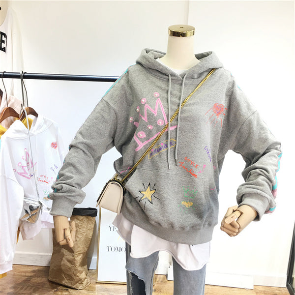 SIMDA PAINTED RELAXED FIT HOODIE - boopdo