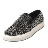 SUDEA TWERKY SHINY CASUAL LEATHER SNEAKERS WITH RIVET - boopdo