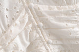 PARLO PLUNGE V NECK PREMIUM WHITE DRESS - boopdo