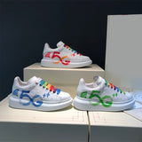 ALISANDRO MOQUEN HAND PAINTED GRAFFITI 5G CHUNKY SOLE LEATHER SNEAKER