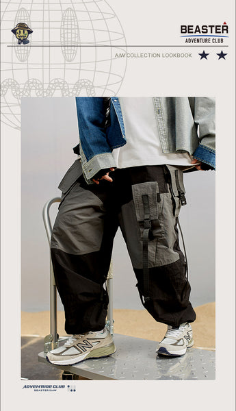 BEASTER OVAVI RETRO COLLECTION CARGO TRACK PANTS - boopdo