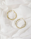 UZL DESIGN HOOP EARRINGS IN TEXTURE IN GOLD PLATED - boopdo