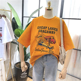 SIMDA GREAT LAKES DRAGAWAY PRINT LONGLINE T SHIRT - boopdo