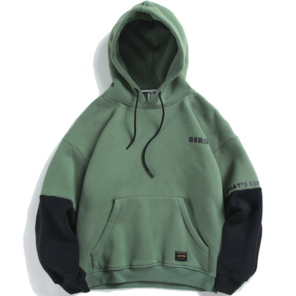 FUSEEHO URBAN COLLEGE STYLE VELVET PULLOVER HOODIE - boopdo