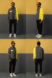 NFWYS METEORITE RIPPED DENIM JEAN JACKET IN YELLOW GRAY - boopdo