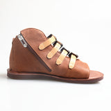 PROVA PERFETTO HUFFO ROMAN OPEN TOE FLAT SOLE LEATHER SANDALS - boopdo