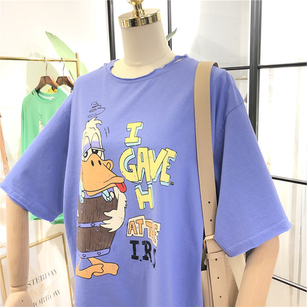 SIMDA CARTOON PRINT OVERSIZED T SHIRT - boopdo