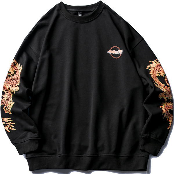 MAOQIAOYI DRAGON RETRO OLD FASHION CREW NECK SWEATSHIRT - boopdo