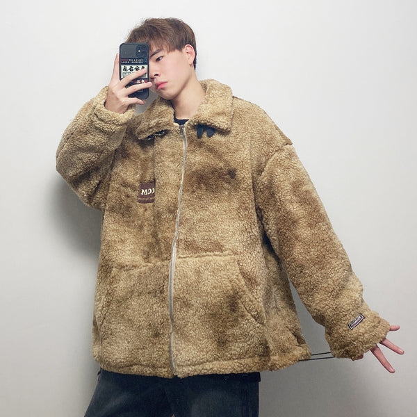 COMU GANJA KOREAN URBAN STYLE WOOLEN THICK JACKET - boopdo