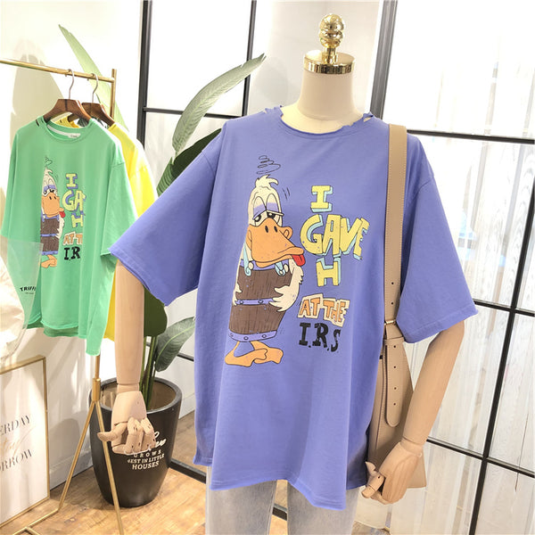 SIMDA CARTOON PRINT OVERSIZED T SHIRT - boopdo