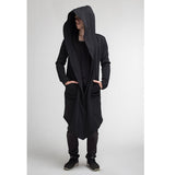 JOURNEZ CONTEMPORARY SHAWL LONG CARDIGAN COAT WITH HOODIE - boopdo