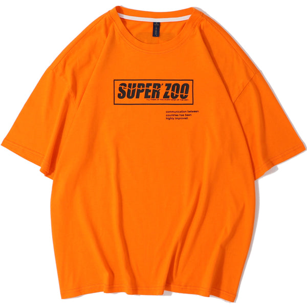 URBANIST SUPER ZOO CREW NECK TEE SHIRTS IN CONTRAST COLORS - boopdo