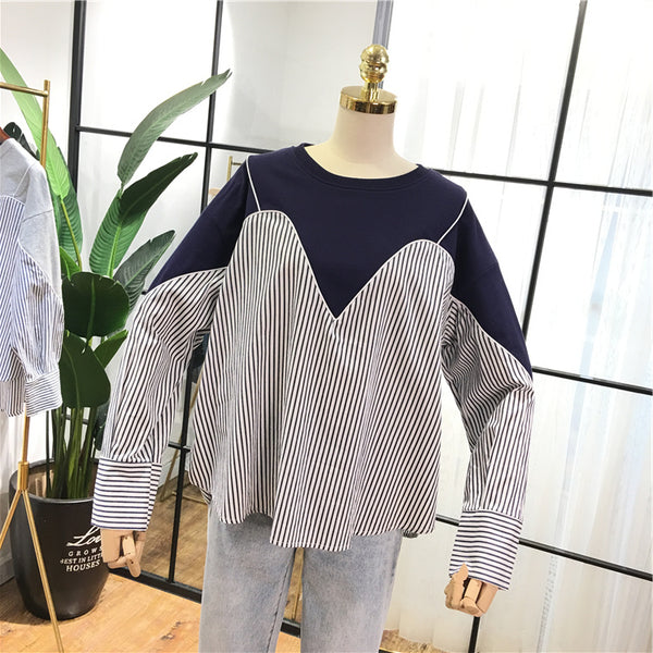 SIMDA LONG SLEEVE T SHIRT WITH CONTRAST STRIPES - boopdo