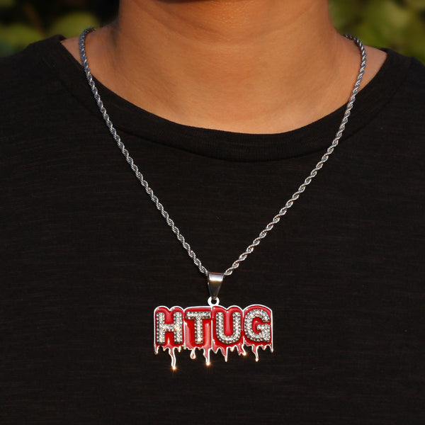 POOYO HTUG STAINLESS STEEL HIPSTER HIP HOP JEWELRY DIAMOND NECKLACE - boopdo