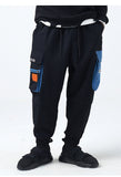 STONE TREX THE NEVER RULES DENIM STITCHED CARGO POCKET SWEATPANTS IN BLACK - boopdo