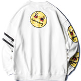 MADDIAOYI ZACPO FLAME EYES FACE PRINT CREW NECK SWEATSHIRT - boopdo