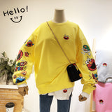 BOOPDO DESIGN SESAME STREET SLEEVE PRINT RELAXED SWEATSHIRT - boopdo